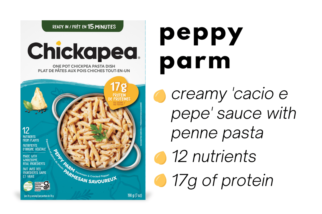 chickapea one pot cacio e pepe peppy parmesan